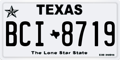 TX license plate BCI8719
