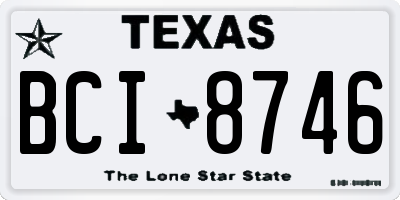 TX license plate BCI8746