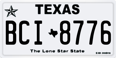 TX license plate BCI8776