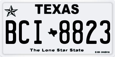 TX license plate BCI8823