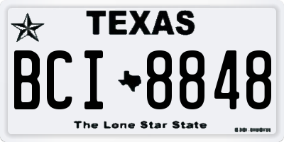 TX license plate BCI8848