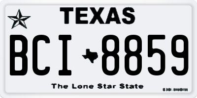 TX license plate BCI8859