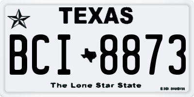 TX license plate BCI8873
