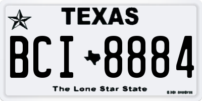 TX license plate BCI8884