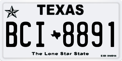 TX license plate BCI8891