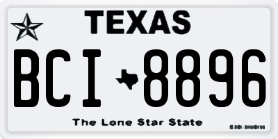 TX license plate BCI8896