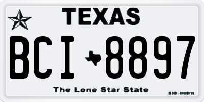 TX license plate BCI8897