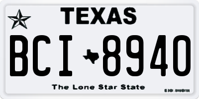 TX license plate BCI8940