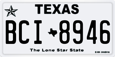 TX license plate BCI8946