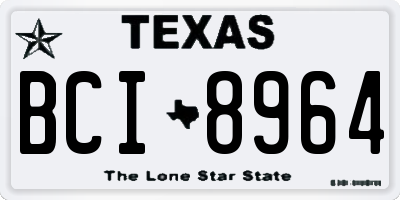 TX license plate BCI8964