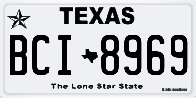 TX license plate BCI8969