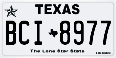 TX license plate BCI8977