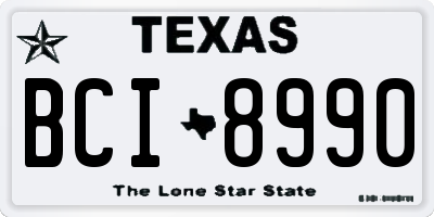 TX license plate BCI8990