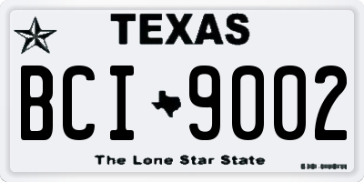 TX license plate BCI9002