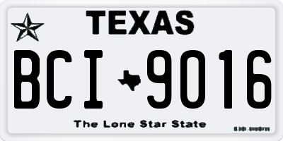 TX license plate BCI9016