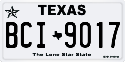 TX license plate BCI9017