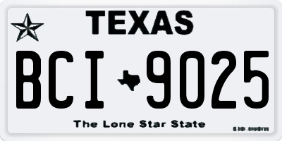 TX license plate BCI9025