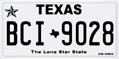 TX license plate BCI9028
