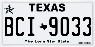 TX license plate BCI9033