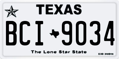 TX license plate BCI9034