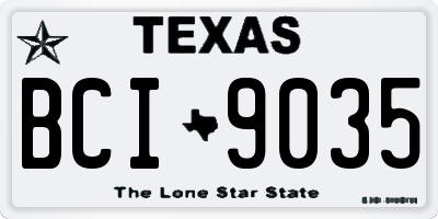 TX license plate BCI9035