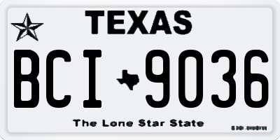 TX license plate BCI9036