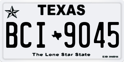 TX license plate BCI9045