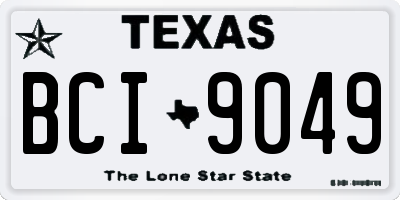 TX license plate BCI9049
