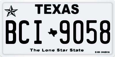 TX license plate BCI9058