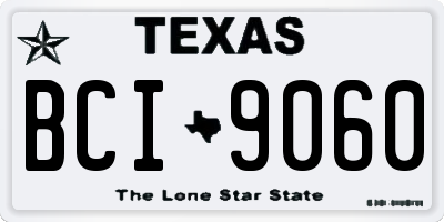 TX license plate BCI9060