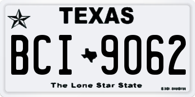 TX license plate BCI9062