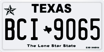 TX license plate BCI9065