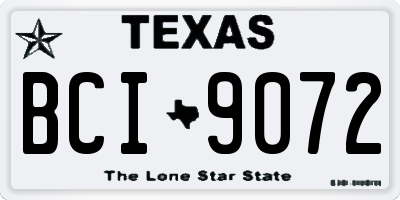 TX license plate BCI9072
