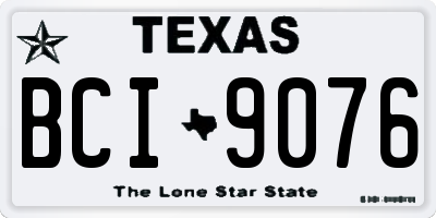 TX license plate BCI9076