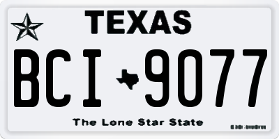 TX license plate BCI9077