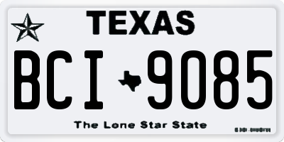 TX license plate BCI9085