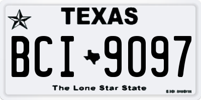 TX license plate BCI9097