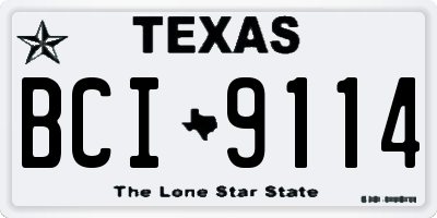 TX license plate BCI9114