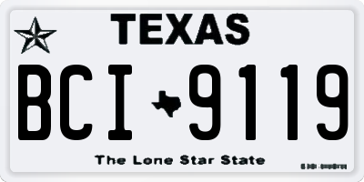 TX license plate BCI9119