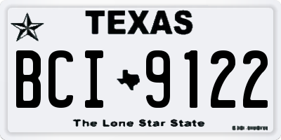 TX license plate BCI9122