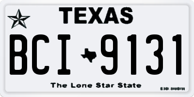 TX license plate BCI9131