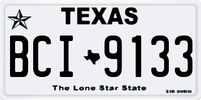 TX license plate BCI9133