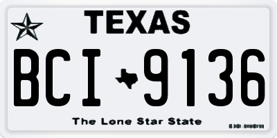 TX license plate BCI9136