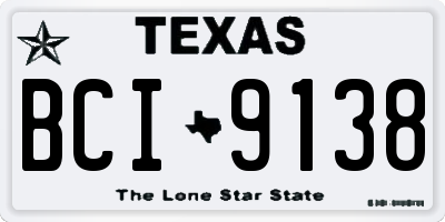 TX license plate BCI9138