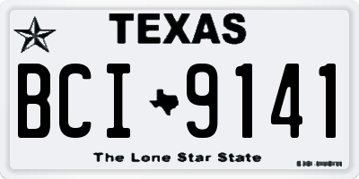 TX license plate BCI9141