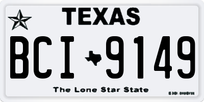 TX license plate BCI9149