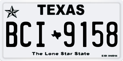 TX license plate BCI9158