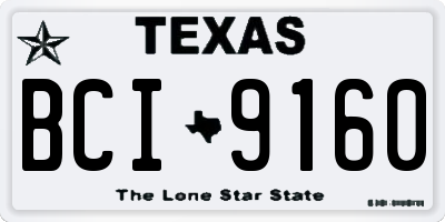 TX license plate BCI9160