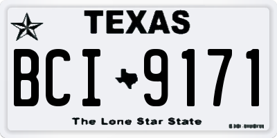 TX license plate BCI9171