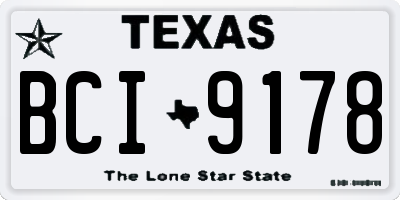 TX license plate BCI9178